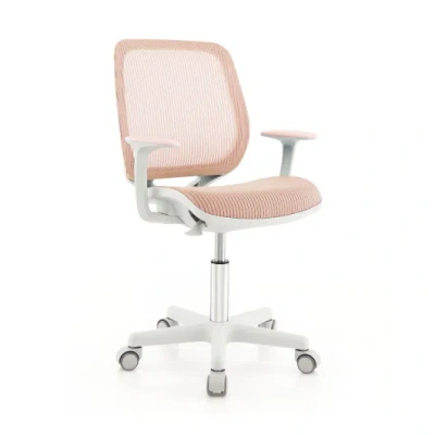 Costway Swivel Mesh Children Computer Chair With Adjustable Height-pink