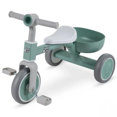 Costway Toddler Convertible Trike With 86° Limited Steering Angle And Carbon Steel Frame-green