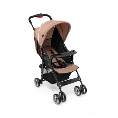 Costway Toddler Travel Stroller For Airplane With Canopy And Adjustable Backrest-coffee In Animal Print
