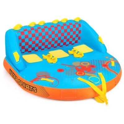 Costway Towable Tube For Boating 3 Riders Water Sport Towables Sofa Pull Tube With Nylon Cover In Multi