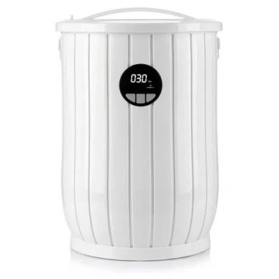 Costway Towel Warmer Heated Bucket With Auto Shut Off And Fragrance Tray For Bathrooms-white In Multi