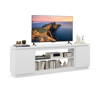Costway Tv Cabinet With 3 Adjustable Shelves And Anti-tipping Kits For Tvs Up To 80 Inch-white