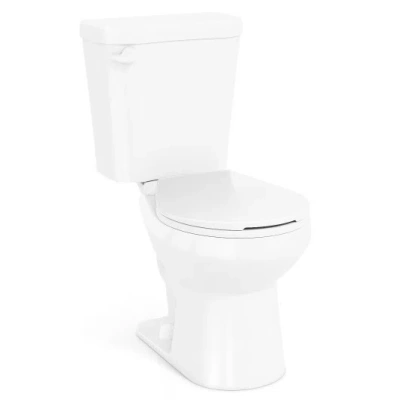 Costway Two-piece Round Toilet With 17.5 Inch Ada Comfort Chair Height Seat In White