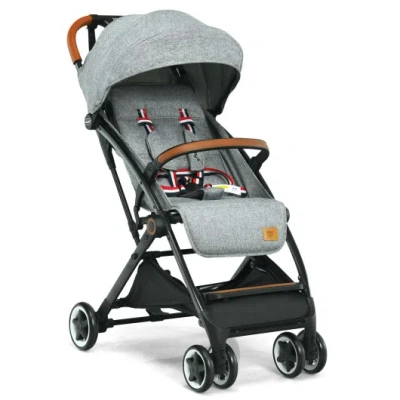 Costway Ultra-comfort Baby Stroller With Adjustable Recline, Breathable Seat & Smooth Suspension In Blue