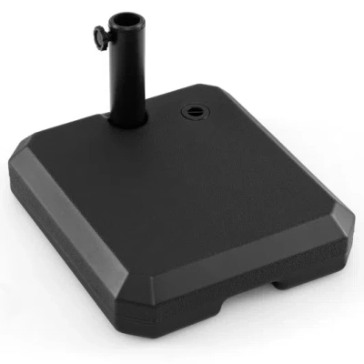 Costway Umbrella Base For Half Patio Umbrellas 48.5 Lbs Water & Sand Fillable Umbrella Stand In Black