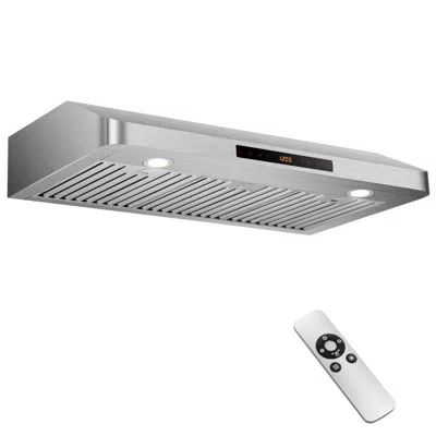 Costway Under Cabinet Range Hood 900 Cfm Kitchen Vent With 4 Fan Speed In Gray