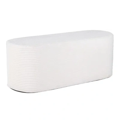 Costway Upholstered Ottoman Bench With High-density Sponge-beige In White