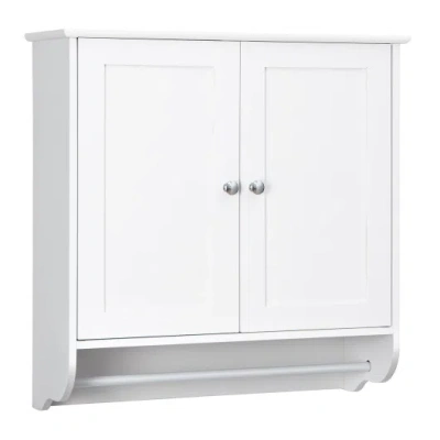 Costway Wall Mounted Bathroom Storage Medicine Cabinet With Towel Bar-white
