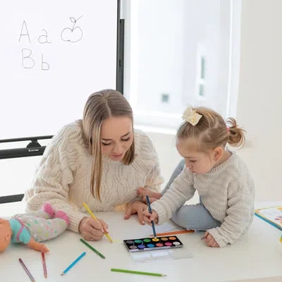 Costway Wall Mounted Magnetic Whiteboard, 48''x36''