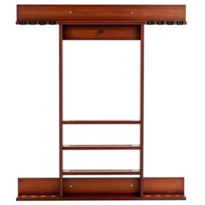 Costway Wall-mounted Billiards Pool Cue Rack Only-brown