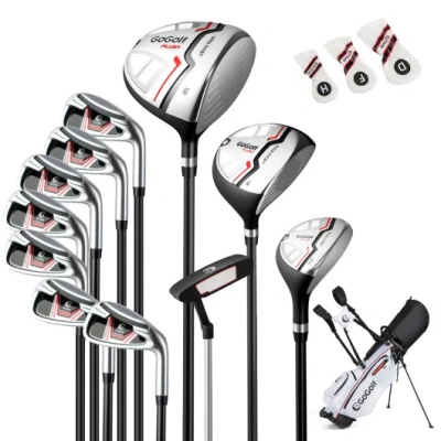 Costway Women's Complete Golf Clubs And Bag Set With Headcovers And Putter-red In Gray