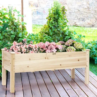 Costway Wood Elevated Planter