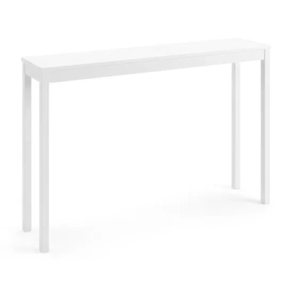 Costway Wooden Console Table Modern Farmhouse Sofa Table With Thickened Top-white