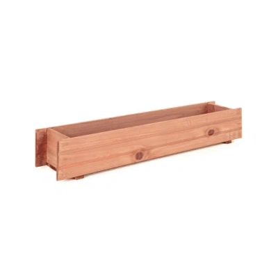 Costway Wooden Decorative Raised Garden Bed For Yard And Window In Brown