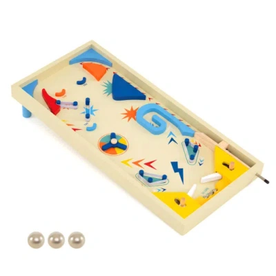 Costway Wooden Pinball Machine With 3 Balls For Kids 8+ And Adults In Multi