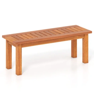 Costway Wooden Plant Stand Outdoor Indoor Solid Wood Flower Pot Holder Display Shelf-s In Brown