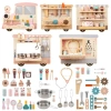 Costway Wooden Sensory Wall Panel With Vanity And Tool Box In Multi