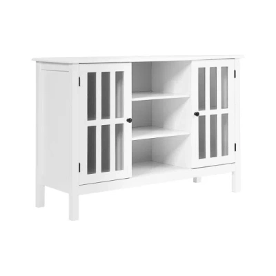 Costway Wooden Tv Stand Console Cabinet For 50 Inch Tv-white