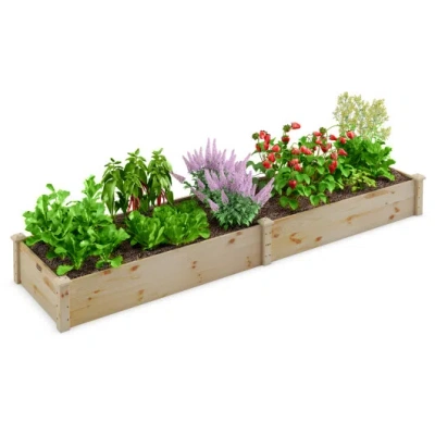 Costway Wooden Vegetable Raised Garden Bed For Backyard Patio Balcony In Multi