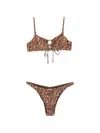 Cotazur Leopard-print Glitter-effect Bikini In Brown