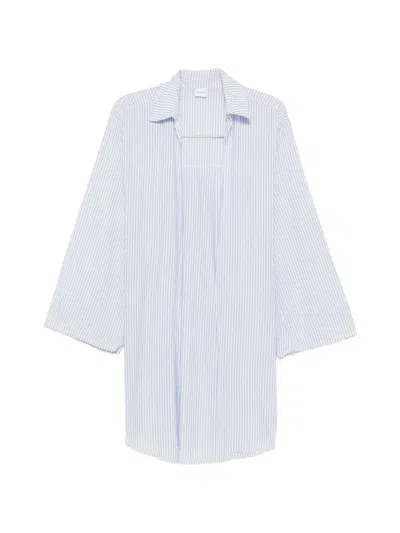 Cotazur Vertical-stripe Belted Shirt In Blue