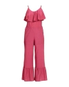 Cotazur Woman Jumpsuit Fuchsia Size L Polyester, Polyamide, Rubber In Pink