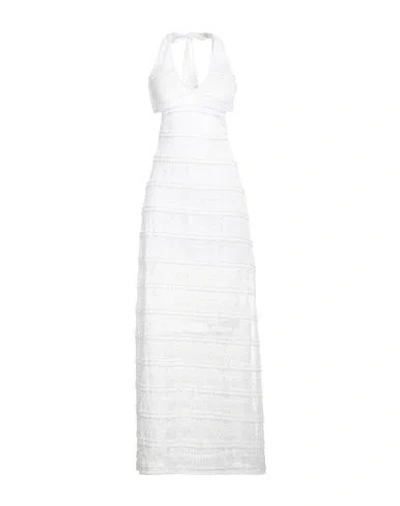 Cotazur Woman Maxi Dress White Size S Polyester, Elastane