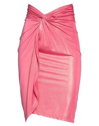 Cotazur Woman Midi Skirt Fuchsia Size S Polyester, Elastane In Pink