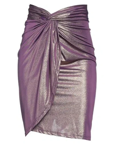 Cotazur Woman Midi Skirt Purple Size S Polyester, Elastane In Purple