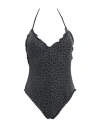 Cotazur Woman One-piece Swimsuit Charcoal Size S Viscose, Nylon, Polyester In Grey