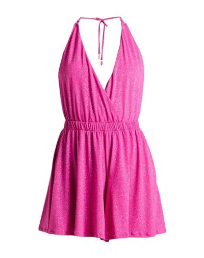 Cotazur Woman Playsuit Fuchsia Size L Polyester, Elastane In Pink