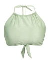 Cotazur Woman Top Light Green Size M Polyester, Polyamide, Elastane In Green