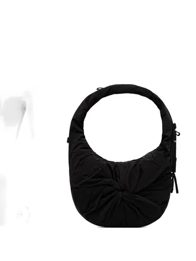 Côte And Ciel Po Smooth Gathered-detail Shoulder Bag In Black