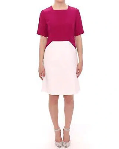 Pre-owned Co |te Te Pink Geometric Pattern Dress - Dresses - White -size 40