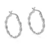 Cote Cache Women's Braided Large Silver Hoop Earrings In Silver