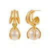 Cote Cache Women's Gold Griffin Pearl Claw Earrings In Gold