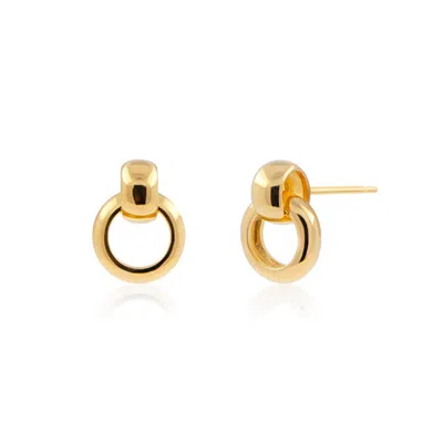 Cote Cache Women's Gold Hanging Hoop Stud Earrings