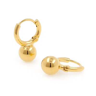 Cote Cache Women's Gold Pearl Huggie Hoop Earrings