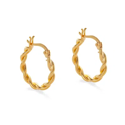 Cote Cache Women's Gold Small Braided Hoop Earrings