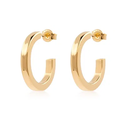 Cote Cache Women's Gold Square Tube Hoop Earrings