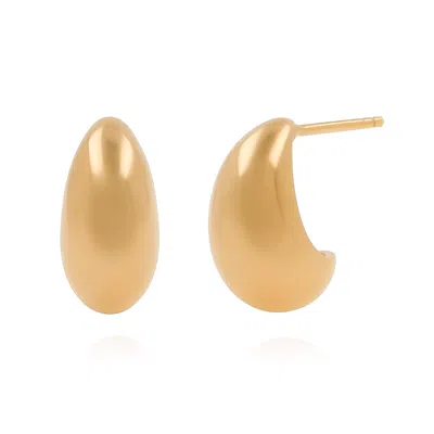 Cote Cache Women's Large Gold Dome Droplet Earrings