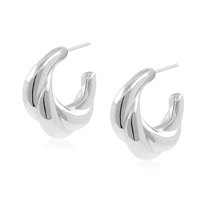 Cote Cache Women's Silver Croissant Du Matin Earrings