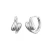 Cote Cache Women's Silver Double Teardrop Dome Huggie Hoop Earrings In Silver