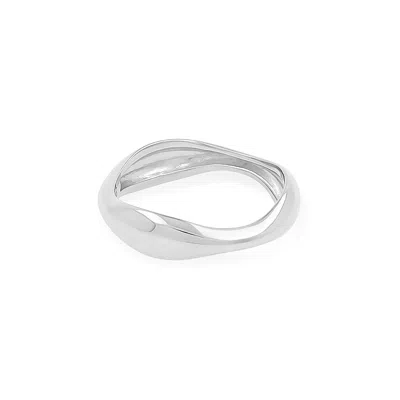 Cote Cache Women's Silver Symmetry Stackable Wave Ring