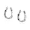 Cote Cache Women's Slight Twist Silver Huggie Hoop Earrings In Silver