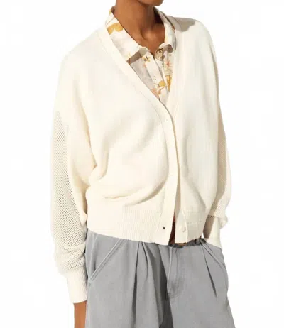 Cotélac Cotton Cashmere Long Sleeves Cardigan In Chantilly In White