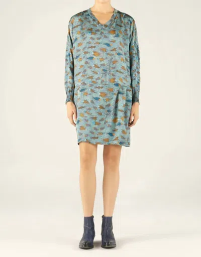 Cotélac Fish Dress In Blue In Green