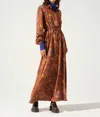 Cotélac Floral Maxi Dress In Orange