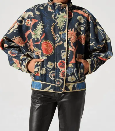 Cotélac Oversized Jacket With High Collar In Ballade Nocturne