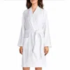 Cotn Collection Terry Wrap Belted Kimono Robe In White In White